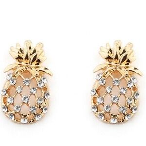 Gold Pineapple Earrings/Studs